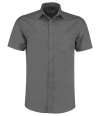 K141 KK141 Kustom Kit Short Sleeve Tailored Poplin Shirt Graphite Grey colour image